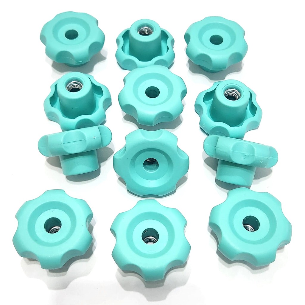 Manípulo Femea 8mm Rosca M8 Margarida Azul Tiffany para Estante Prato de Bateria 20un