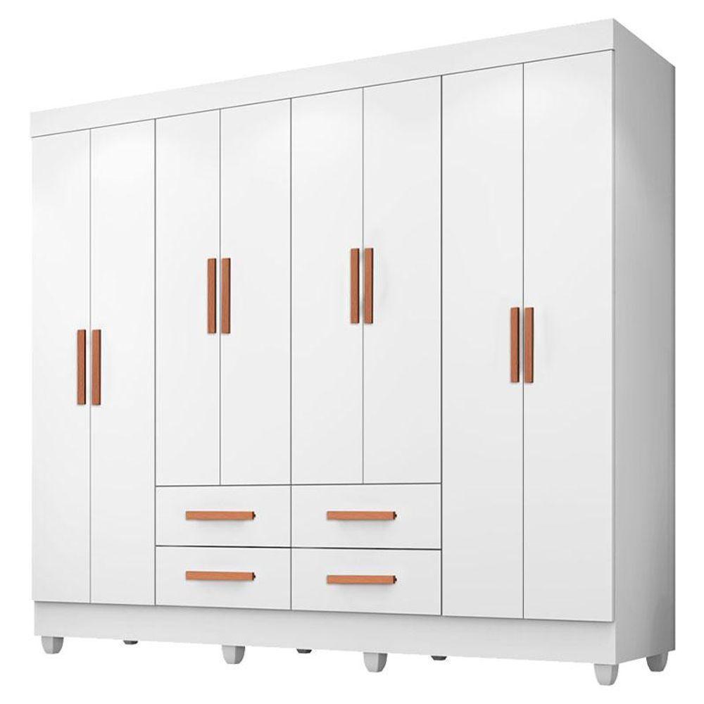 Guarda Roupa Casal Porto 8 Portas Branco - Móveis Leão
