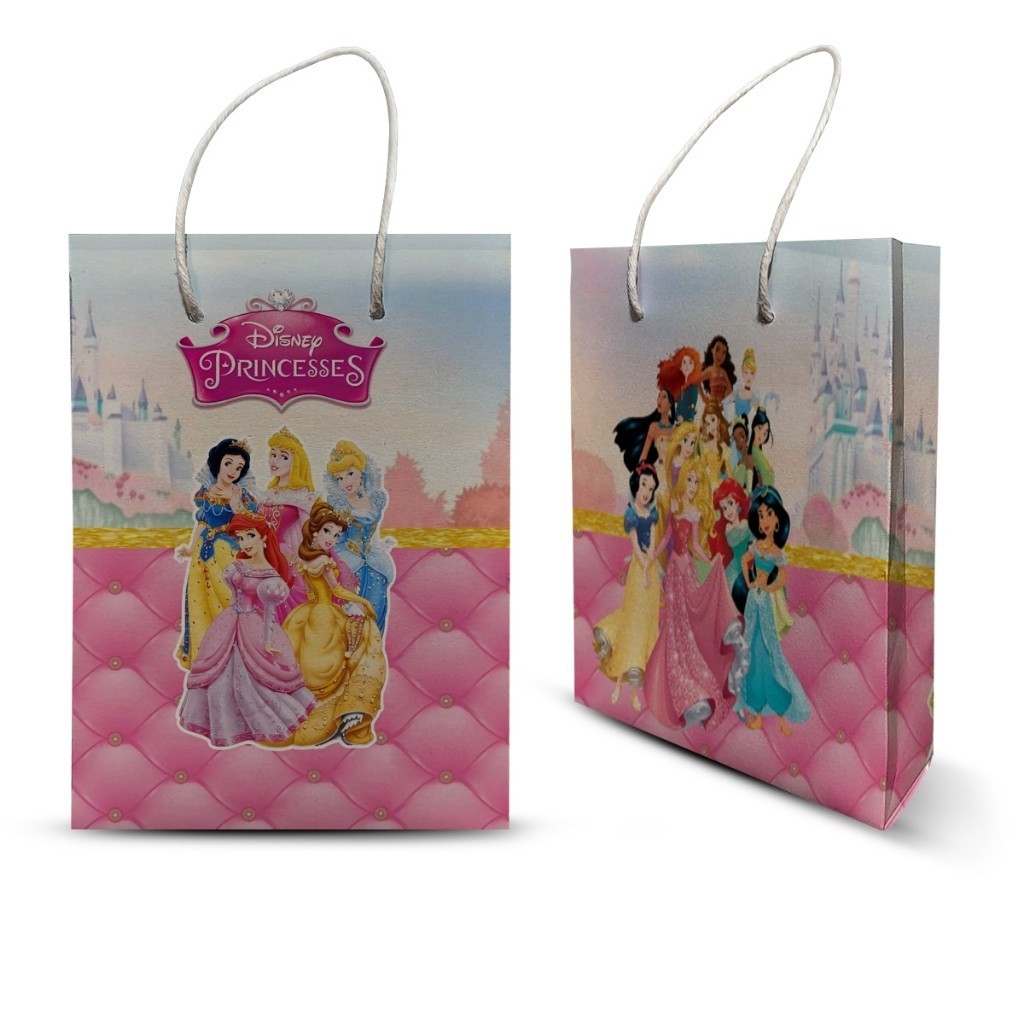 10 SACOLINHA SURPRESA PERSONALIZADA TEMA PRINCESAS LEMBRANCINHA MILK DE FESTA