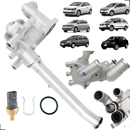 Imagem Cavalete Válvula Termostática Completa Aluminio Gol G5 Flex