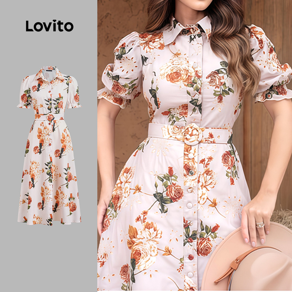 Lovito Vestido Boho Primavera/verão para Mulheres L154ED215 em Oferta na Shopee