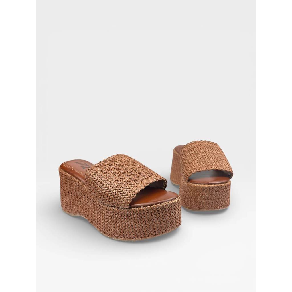 Tamanco Anabela Littz Elegante Com Detalhe Virginia Caramelo
