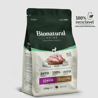 Ração Cães Bionatural Prime Junior Filhote 2,5Kg Frango Raças Pequenas Blueberry Chia Aveia Super Premium