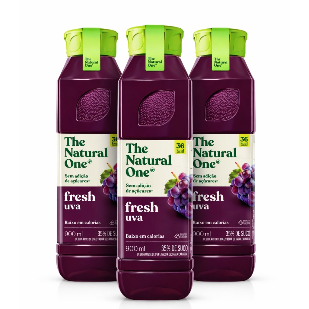 Kit 3 Suco Misto NATURAL ONE Uva Sem Ad. Açucar 900ml