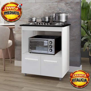 Balcão de Cozinha Cooktop Elisa 4 e 5 Bocas 2 Portas Compacto e Resistente - TrialMoveis