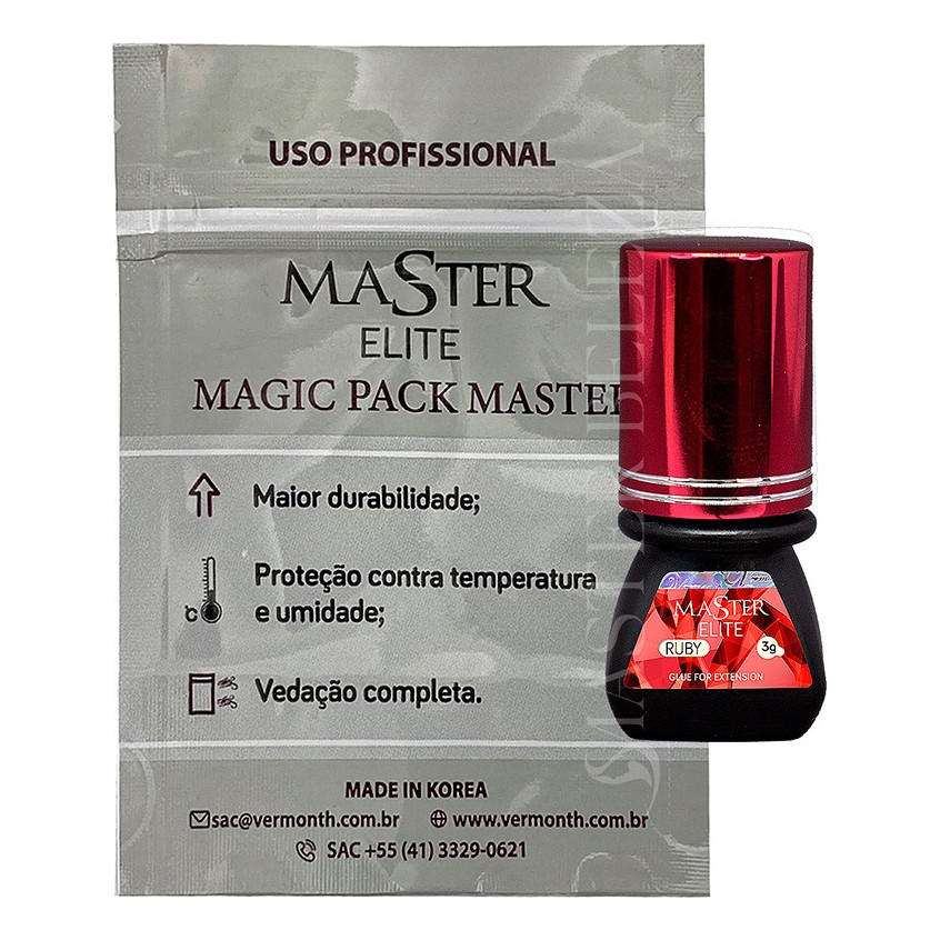 Cola Ruby Master Elite Para Alongamento De Cílios 3ml Cor Preto em Oferta na Shopee