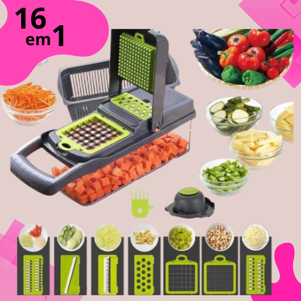 16 em 1 Cortador Multifuncional Fatiador De Verduras/frutas/legumes 16 em 1