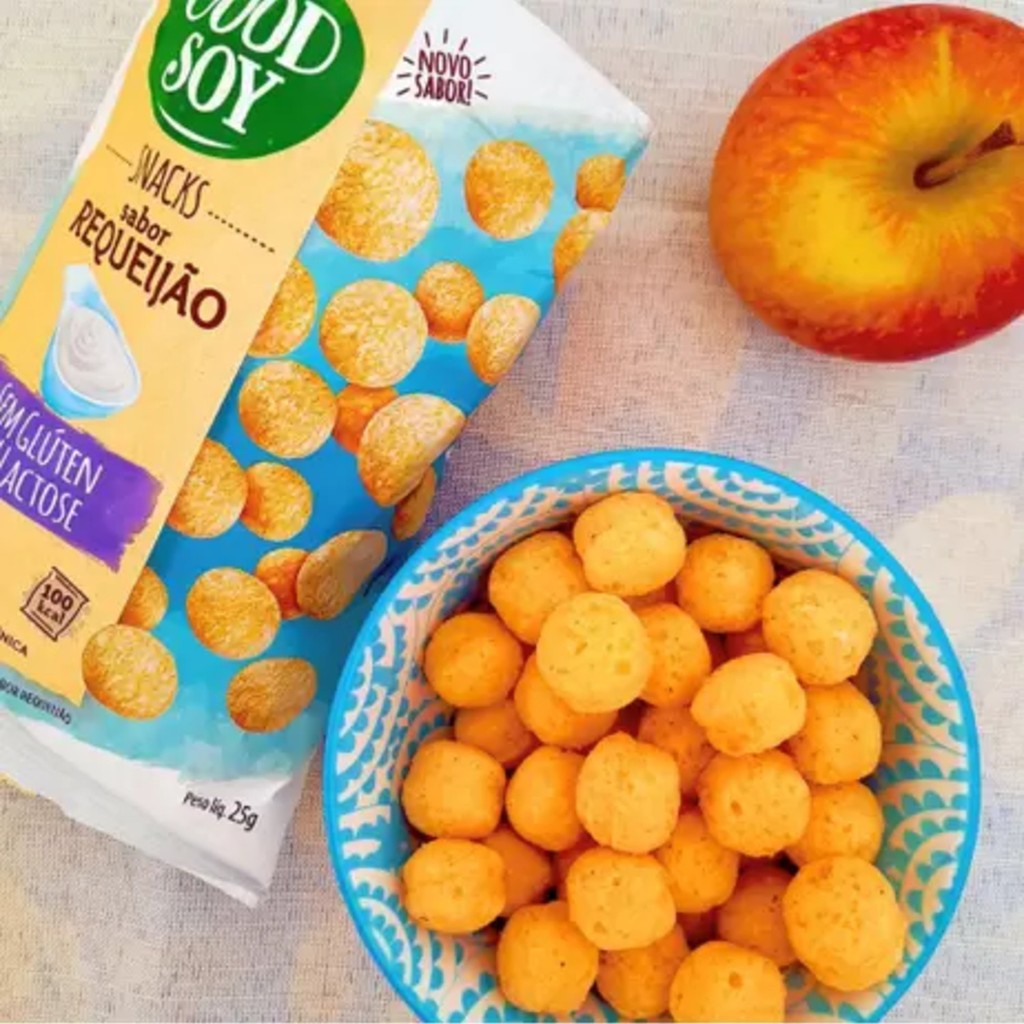 Kit 12 Snacks de Soja GOODSOY S/ Gluten Sabor Requeijao 25g
