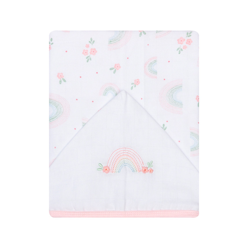 Toalha Banho Bebê Papi Bordado Arco Íris Soft Fralda 100% Algodão em Oferta na Shopee