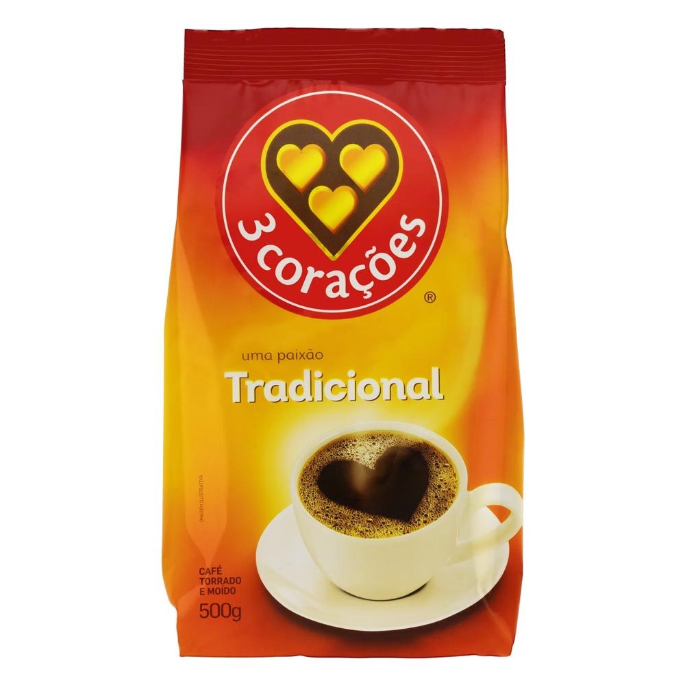 Café Torrado e Moído 3 Corações Tradicional 500g em Oferta na Shopee