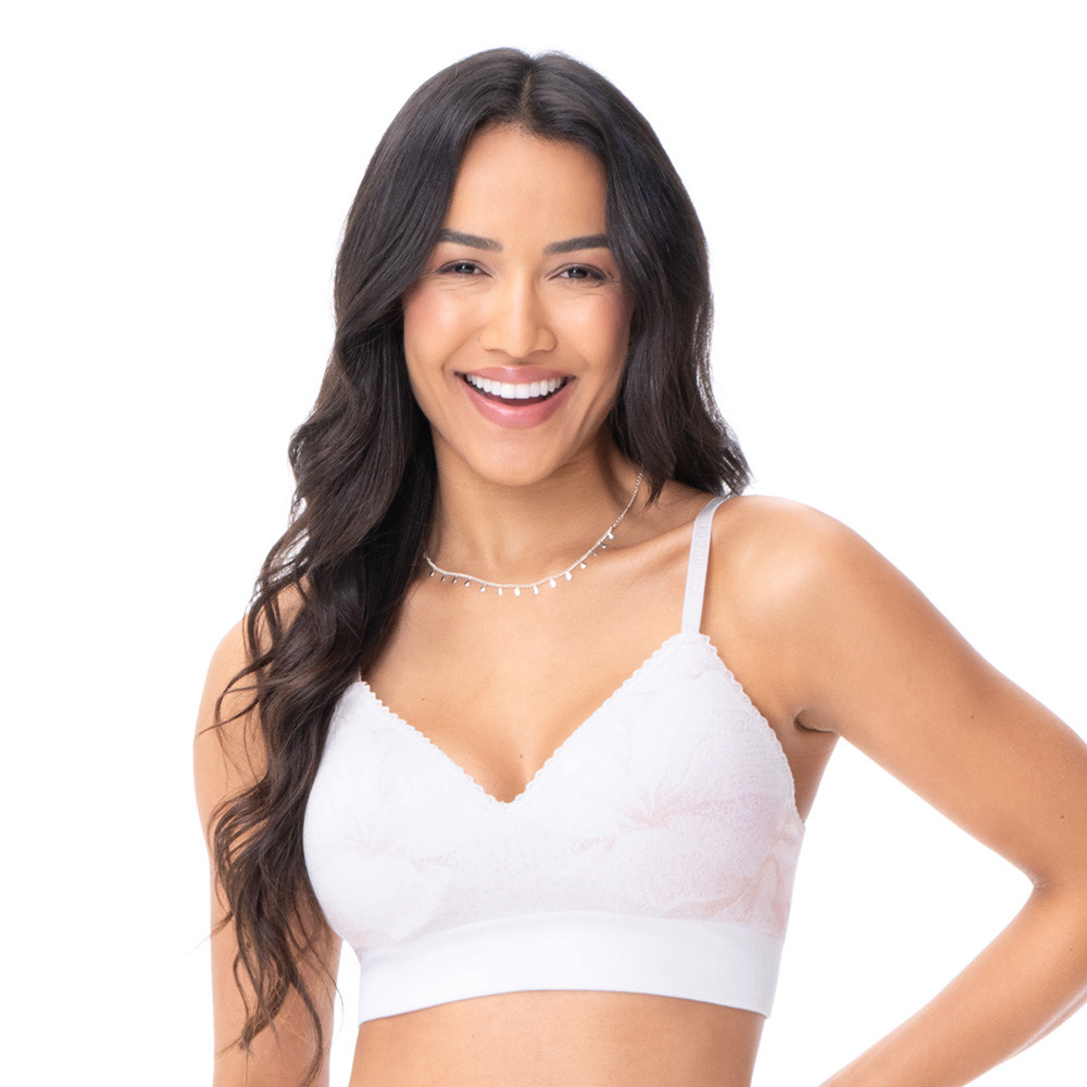 Imagem Sutiã Comfort com Bojo e Renda sem Costura Floral Branco
