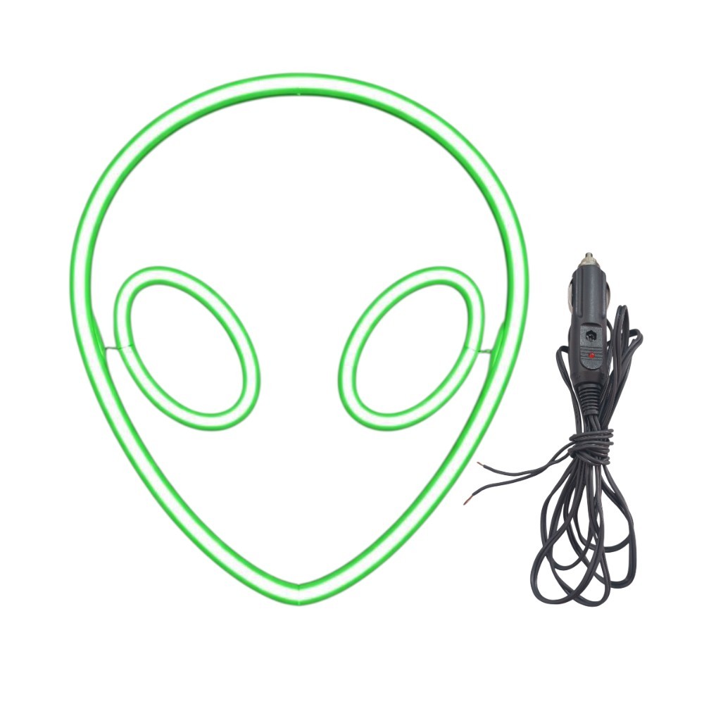 Boneco Et Luminoso Led Neon Alienigena Parabrisa Bivolt Cabo Ambos Lados