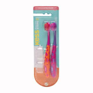 Escova Dental Infantil Kess Steps 2 Cores Sortidas com 2 Unidades em Oferta na Shopee