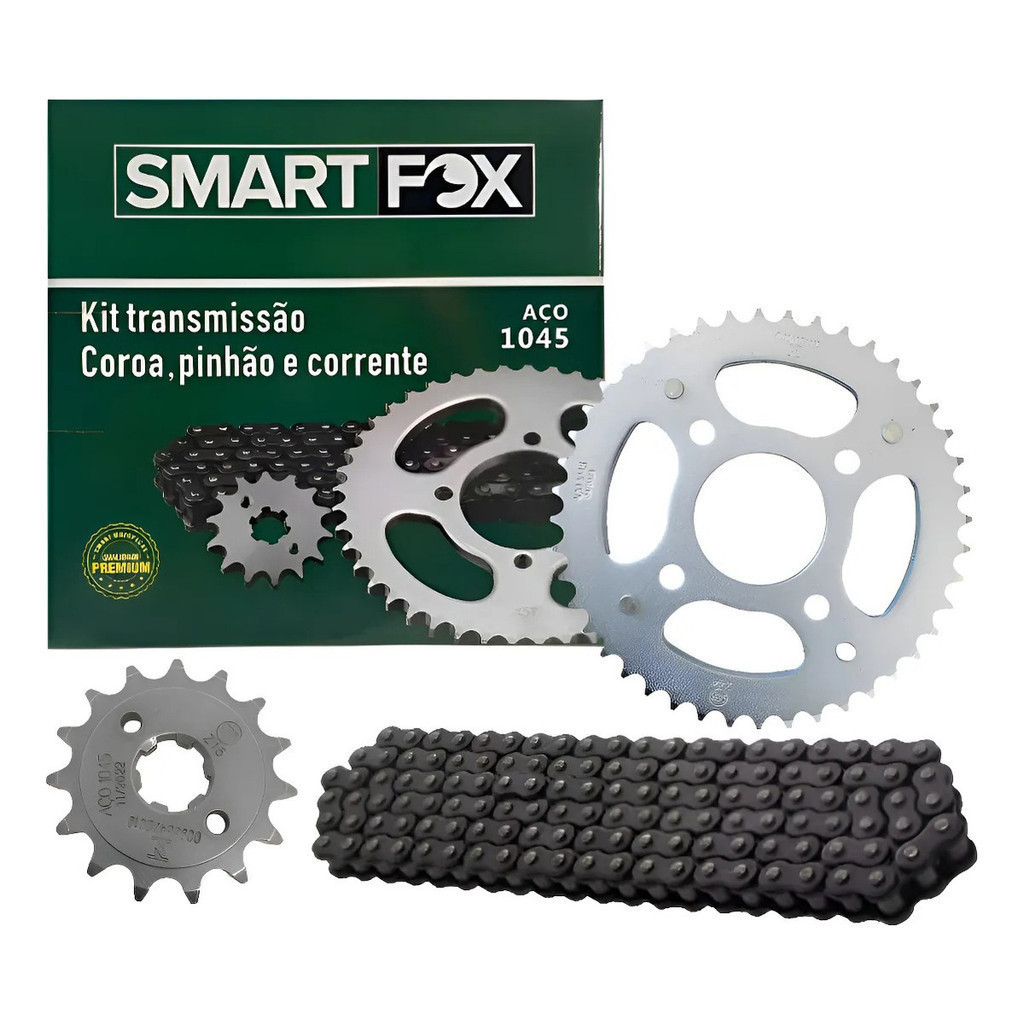 Relação Cg 150 Titan Fan Start Cargo Aço 1045 SMART FOX em Oferta na Shopee