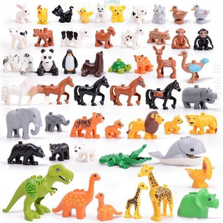 GUOJH Blocos de construção de animais vendidos em conjuntos Compatível Com lego duplo Bloco De Construção Animal Cena Sé