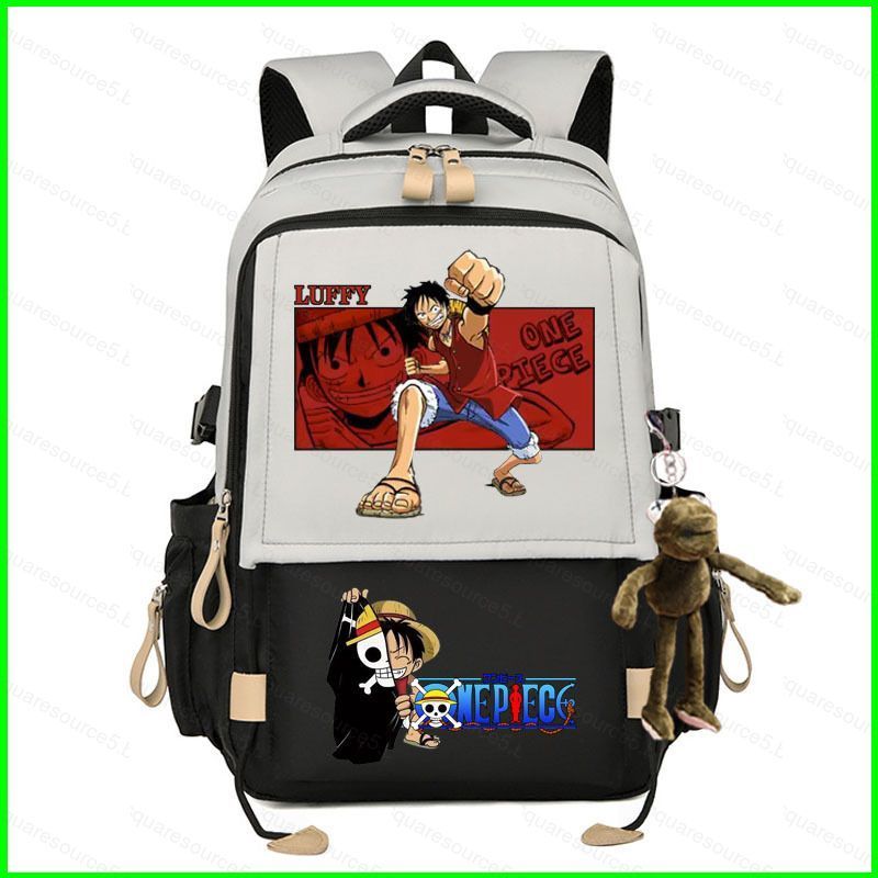 SQ5 Mochila Luffy De Uma Peça Para Estudante De Grande Capacidade À Prova D'água Leve Impressão Multiuso Escolar