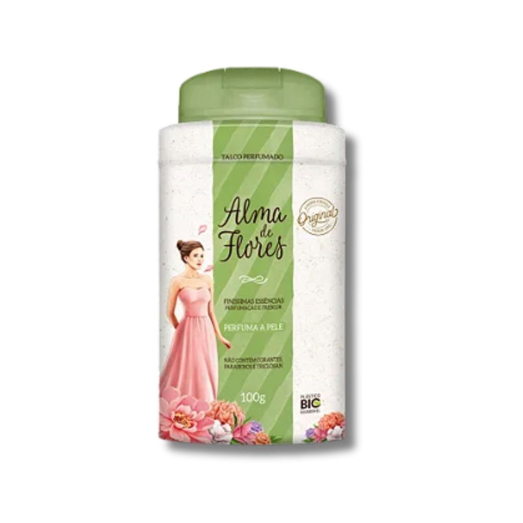 Talco perfumado finíssimas essências 100G - Alma de Flores Memphis