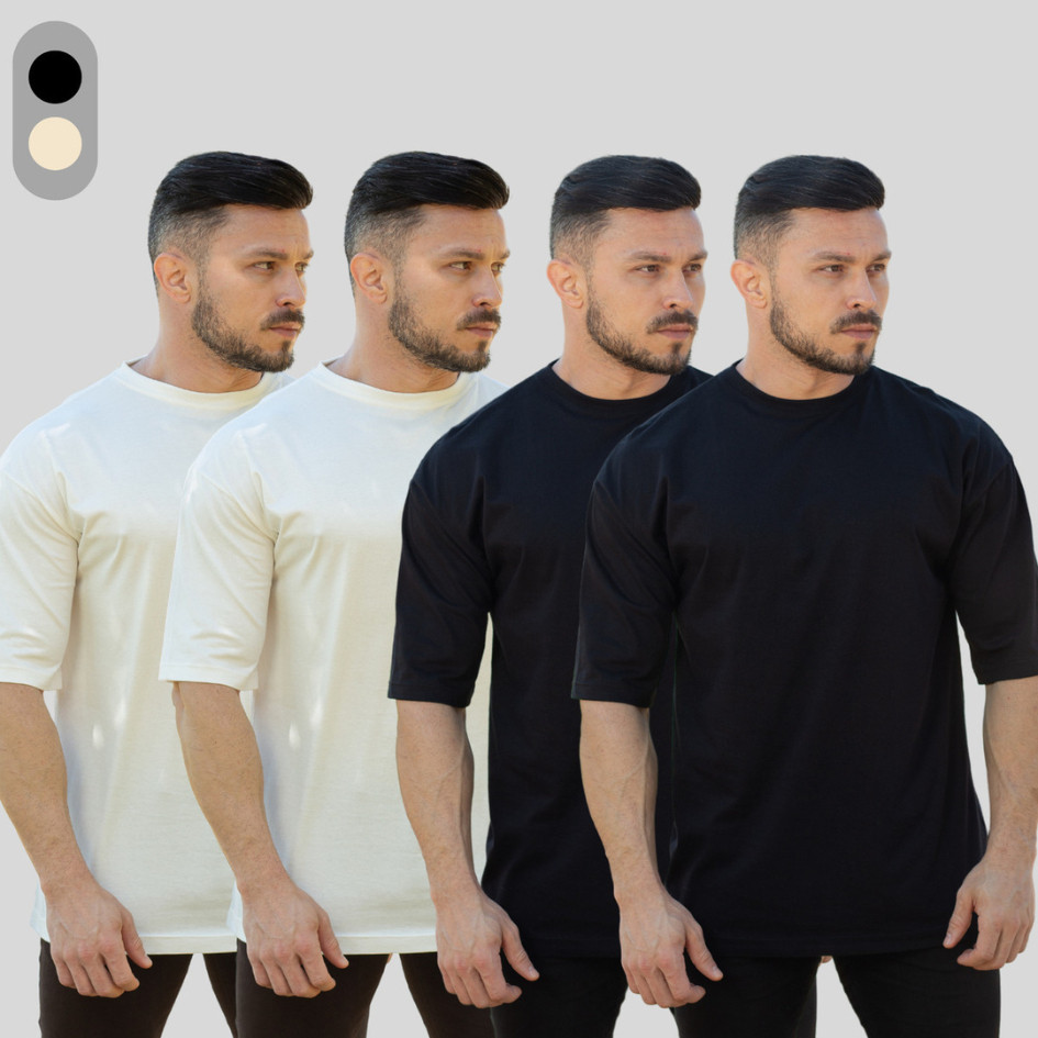 Kit 4 Camisetas Oversized Básicas Lisas Streetwear Premium