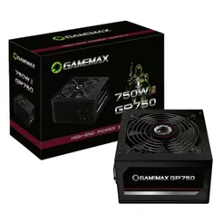 Fonte ATX Gamemax 750W GP750 com Cabo PFC Ativo 80 Plus Bronze Preto