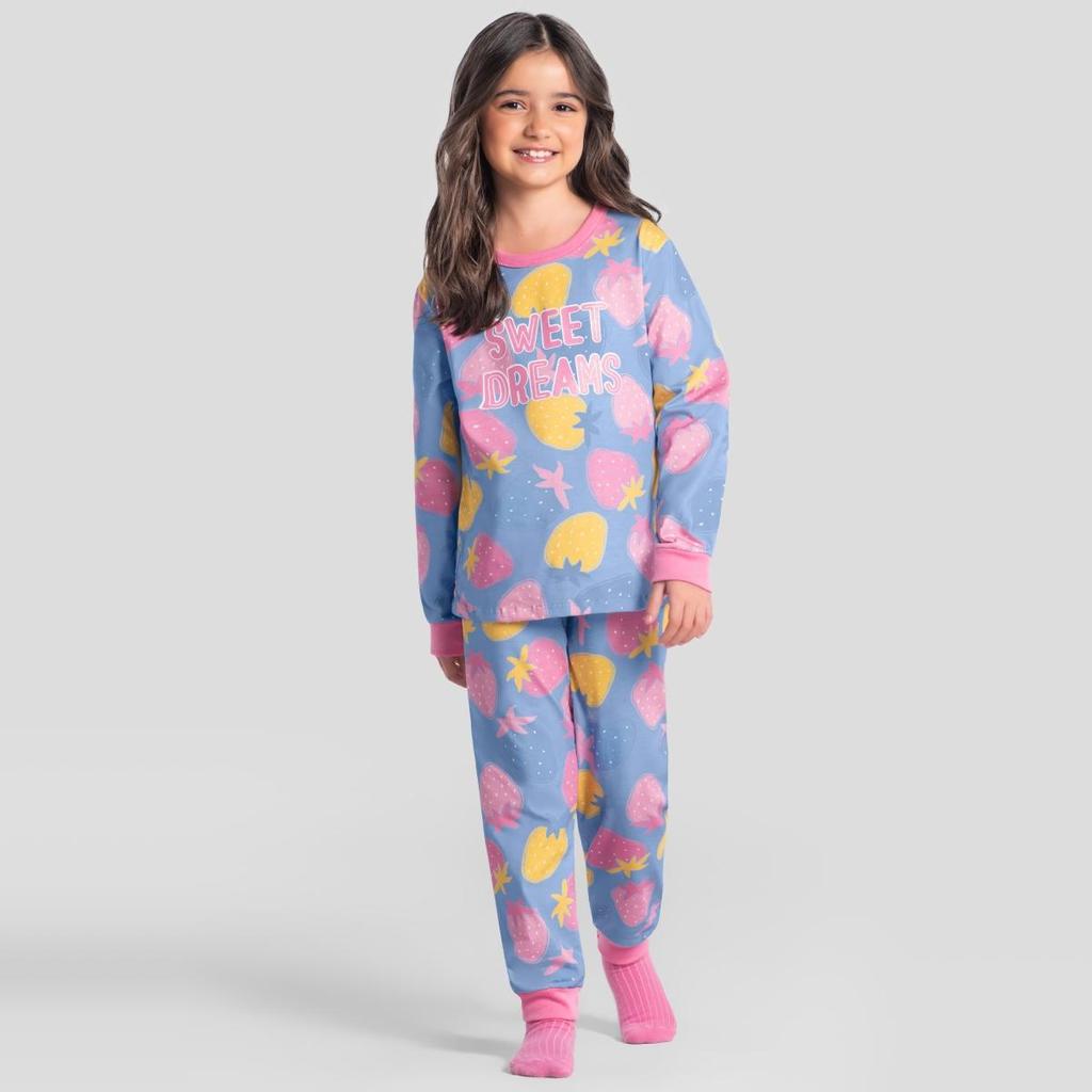 Pijama infantil menina frutinhas brilha no escuro Brandili