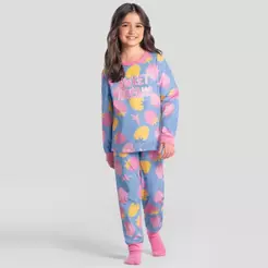 Pijama infantil menina frutinhas brilha no escuro Brandili