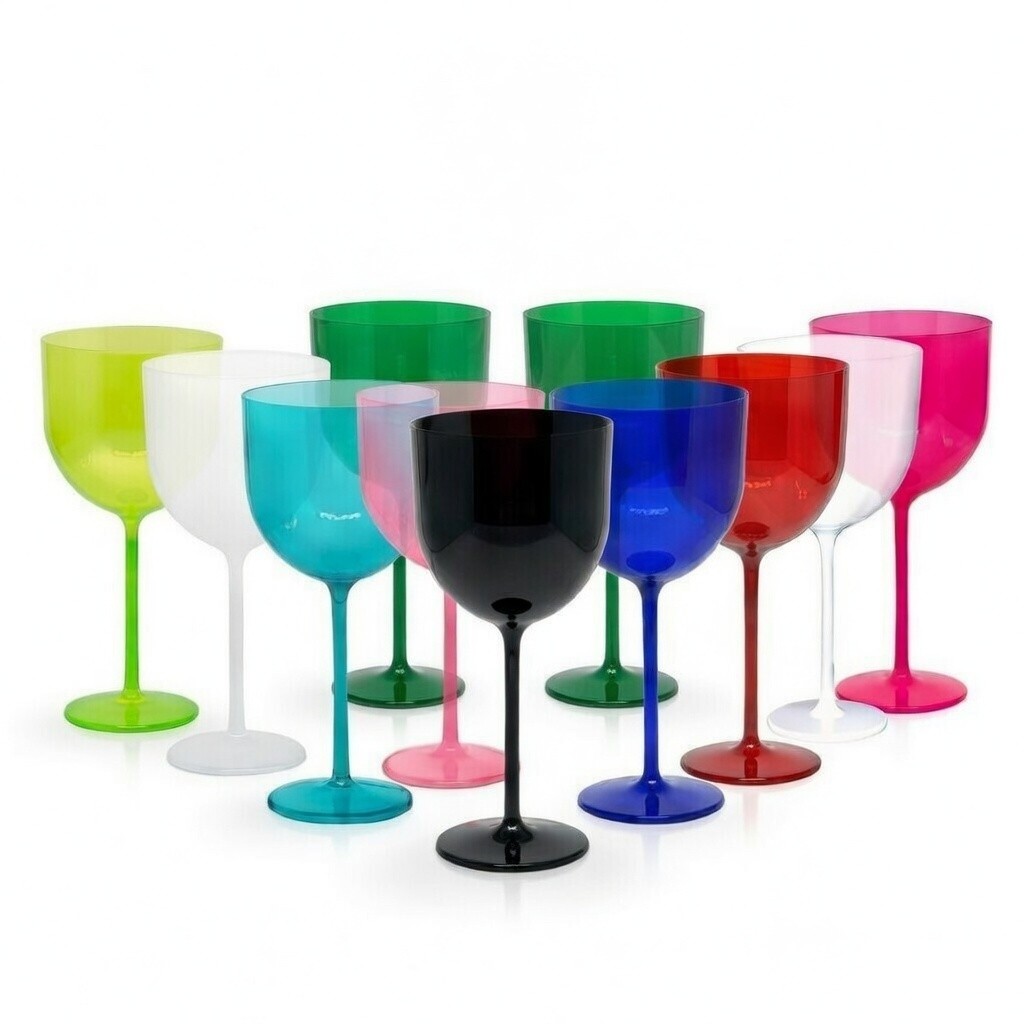 Kit 2-8 Taças Gin 450ml Acrílico Premium Reforçado Coloridos Cores Variadas Festa Top em Oferta na Shopee