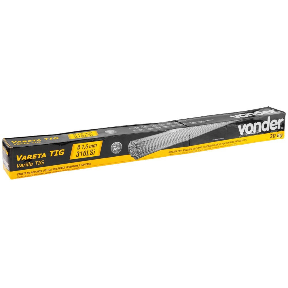 Vareta Para Solda TIG Aço Inox 316LSi 1,60mm Vonder