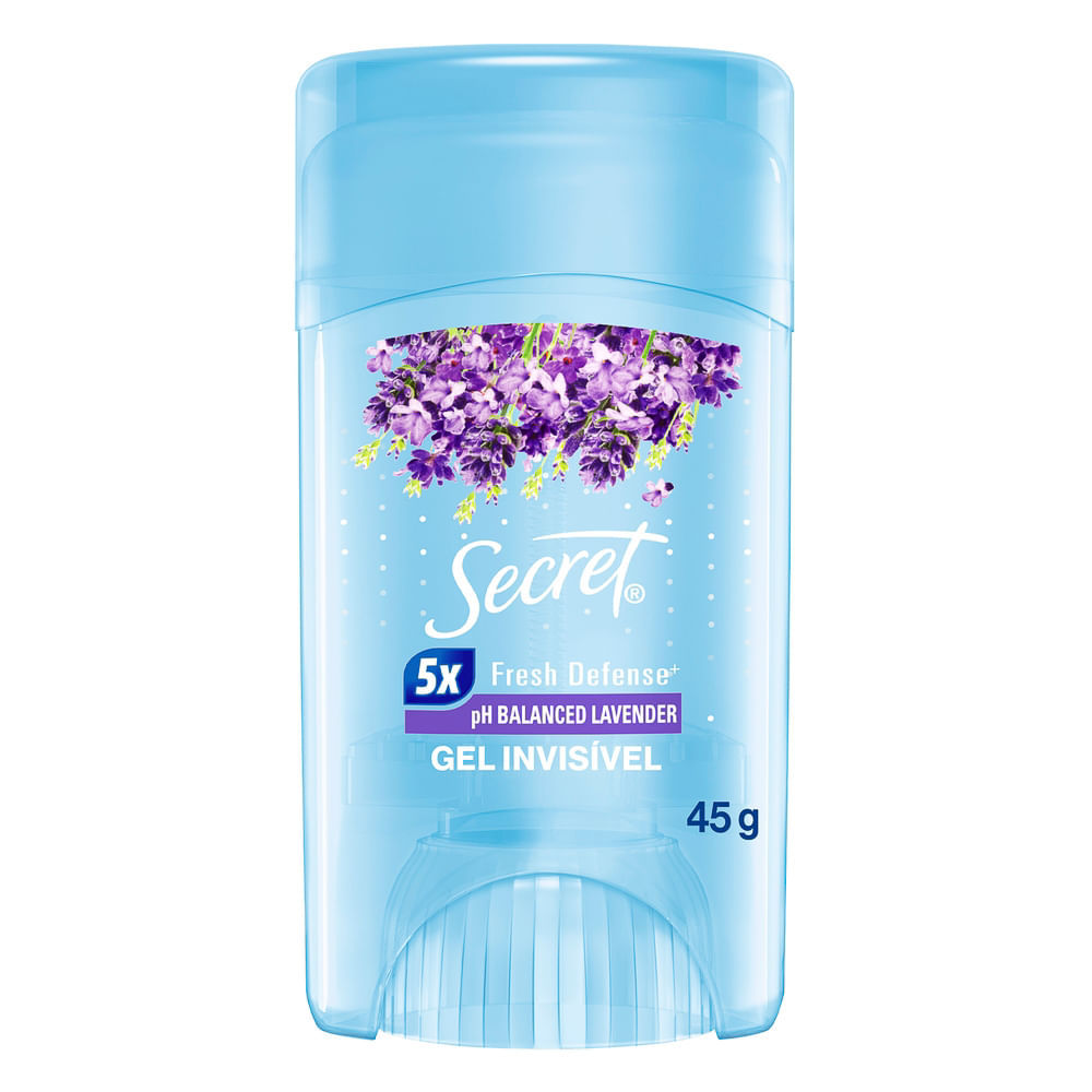 Desodorante em Gel Antitranspirante Secret Aroma de Lavanda com pH Balanceado 45g em Oferta na Shopee