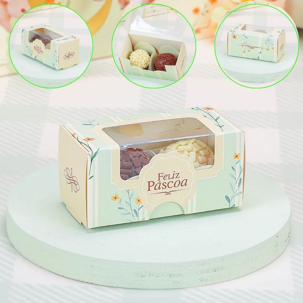 30 CAIXAS P/ 2 DOCES PÁSCOA EMBALAGEM FLORIR 5474 ( PASCOA JANGO 2026 )