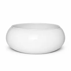 Vaso Vidro Redondo Médio Branco Arranjo Mesa Décor Ikebana
