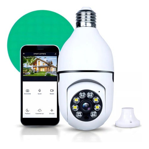Câmera segurança wifi ip Inteligente V720 APP sem fio 360 com encaixe lâmpada bocal