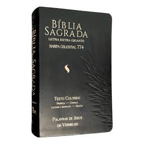 BIBLIA SAGRADA - ARC - ALMEIDA REVISTA E CORRIGIDA - LETRA EXTRA GIGANTE - HARPA CELESTIAL 774 - TEXTO COLORIDO - CAPA P