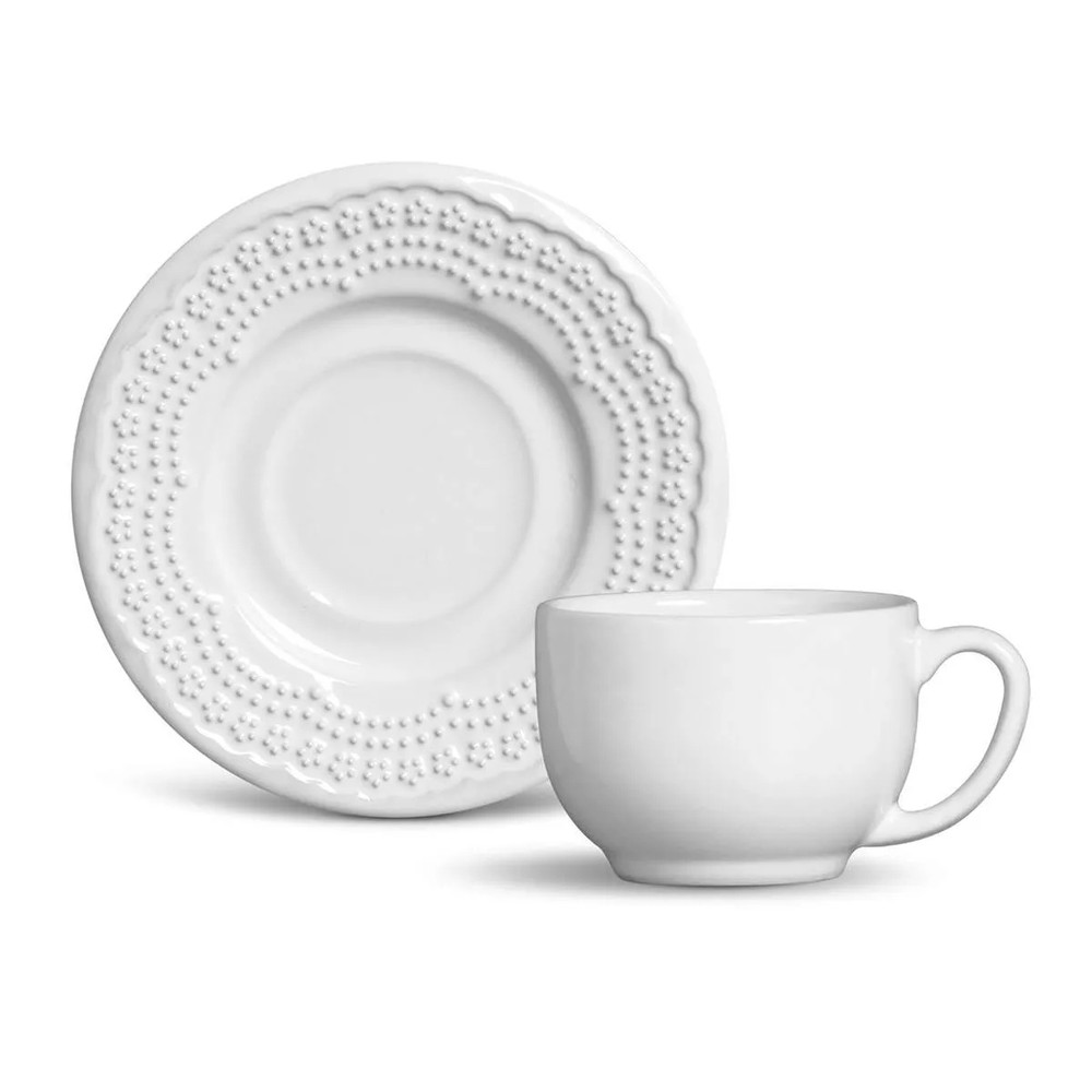 Xícara De Chá Com Pires Madeleine Branco 161ml - Porto Brasil Original — imagem 2 de 2