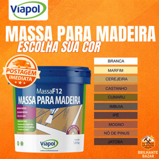 Massa para Correção de Madeira F12 400g Viapol em Oferta na Shopee