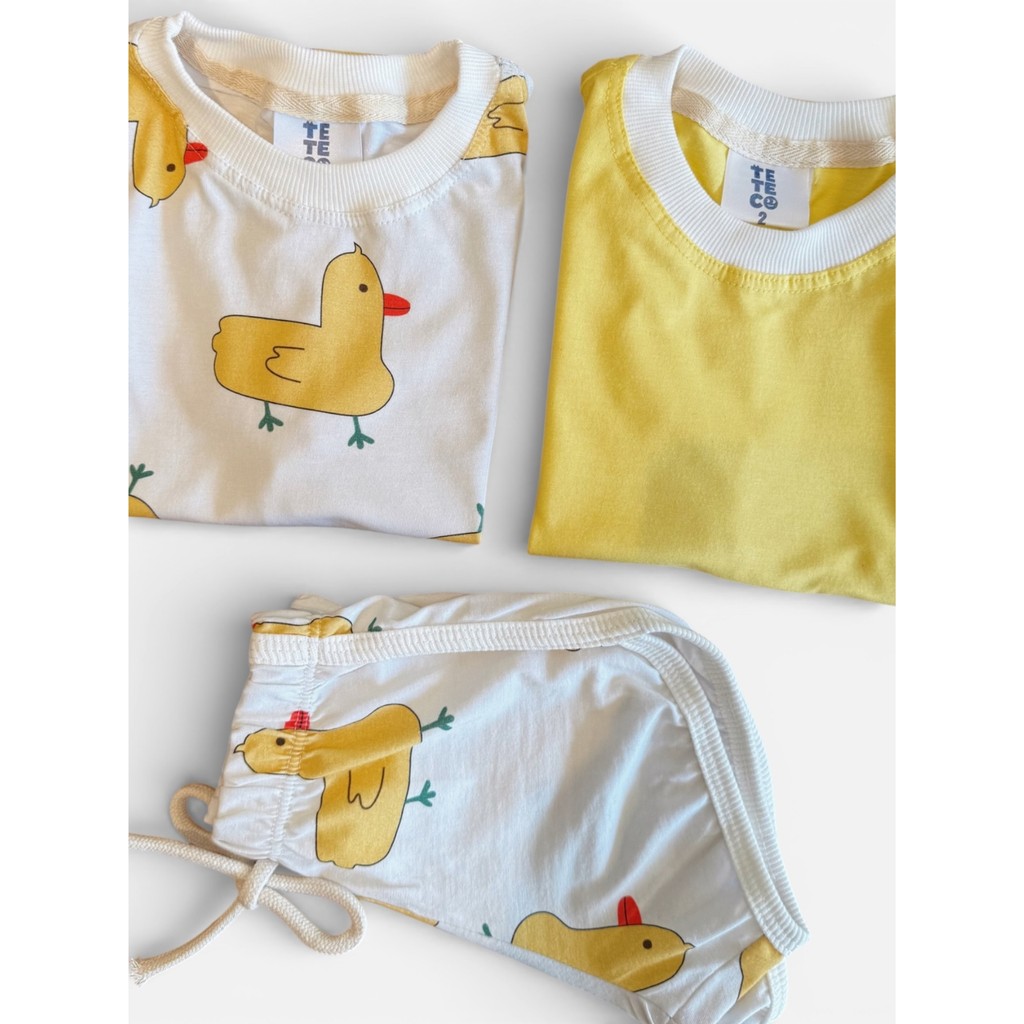 Kit Patinho Premium Infantil  2 Camisetas e Short, Conforto, Estilo Sofisticado e Qualidade Superior