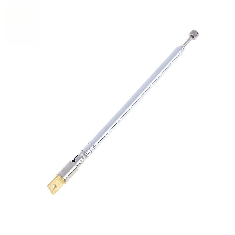 1 unidade de antena universal telescópica de aço inoxidável de 37 cm com 5 seções para rádio AM/FM de boa qualidade.