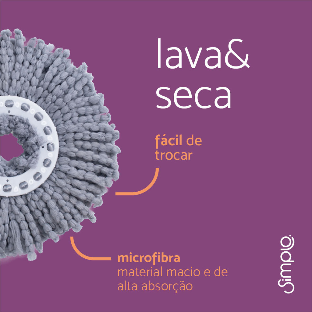 Refil de Microfibra Para Mop Giro Fit - Simplo · foto 2