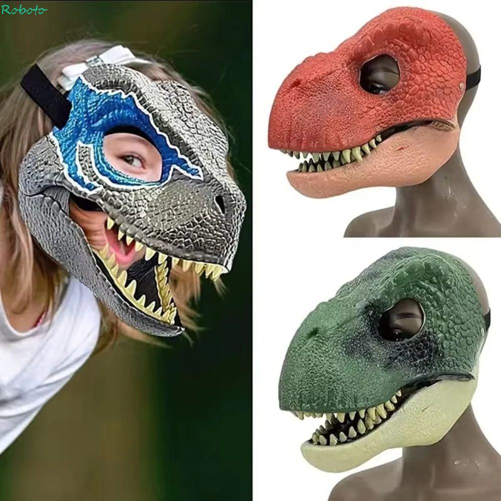 DARNELL Capacete De Dinossauro , Adereços De Cosplay , Mandíbula Móvel , Máscara De Halloween Engraçada Raptor Dino