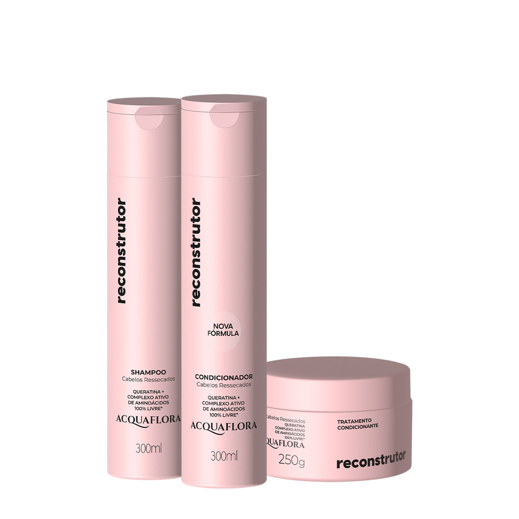 Kit Acquaflora Reconstrutor Home Care (3 produtos) em Oferta na Shopee