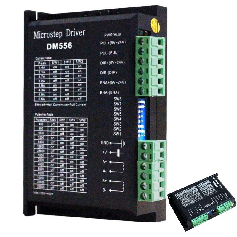DM556 CNC stepper driver, 20-50V DC, high subdivision. Fits Nema 23/24/34 motors, ideal for CNC control