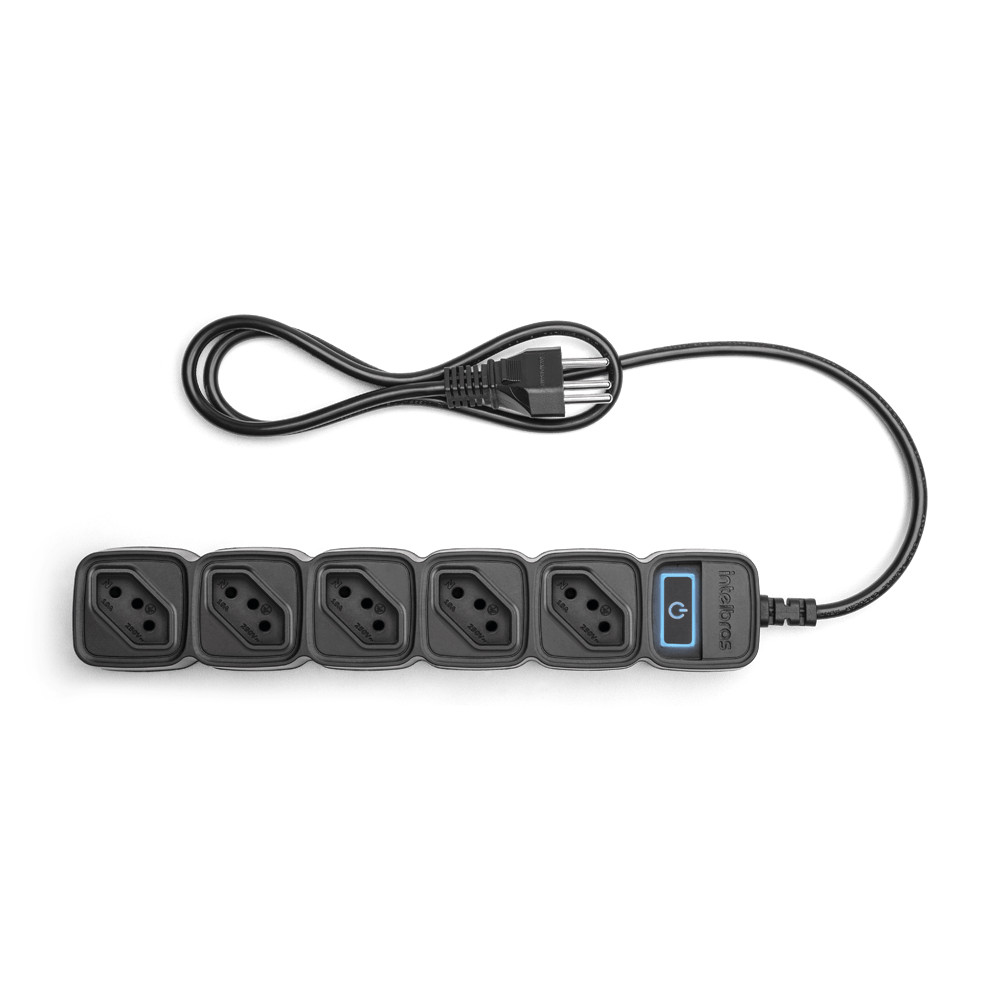 Protetor Eletrônico Inteligente com 5 Tomadas EWS 305 Preto Intelbras em Oferta na Shopee