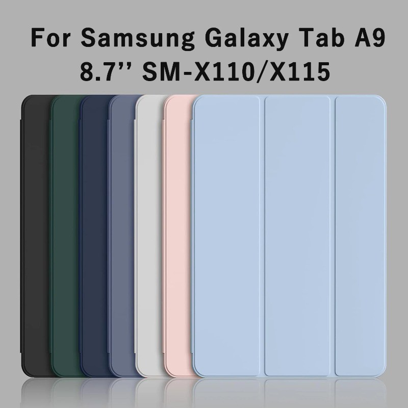Capa De Cor Sólida Para Samsung Galaxy A11 A11 + 11 8.7 Polegadas Com Três Dobras De Silicone Macio Traseira Tab A9 + A9
