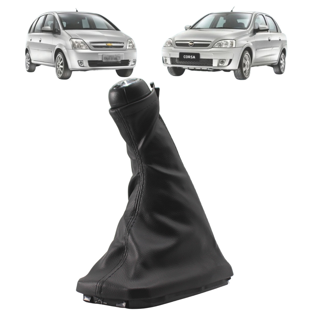 Kit Coifa Câmbio Manopla Corsa 1994 a 2012 Meriva 2000 a 2012 Preto Courvin Bola Preta Lente Preta