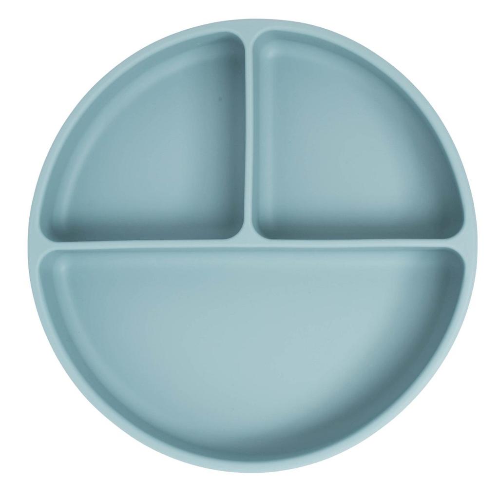 Prato De Silicone Com Ventosa e Divisórias Azul Sonho Büp Baby