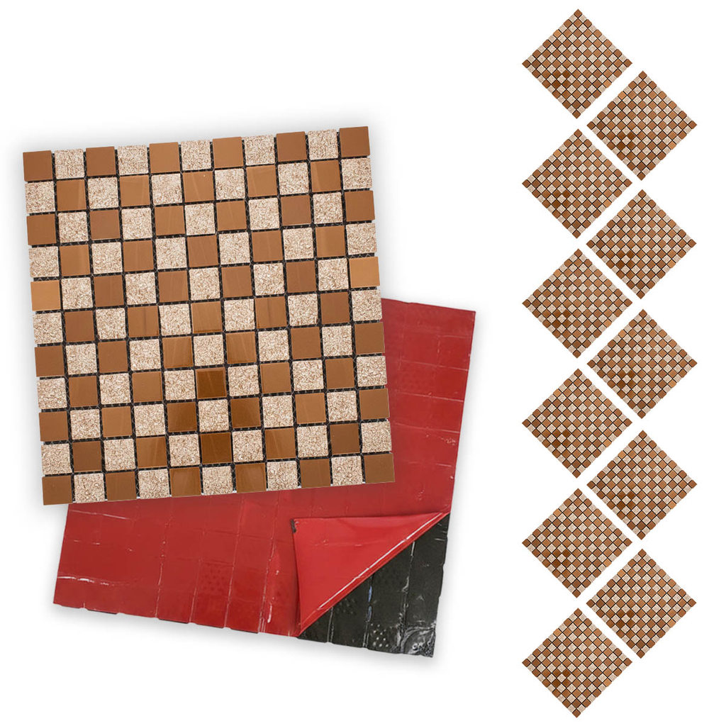 Pastilha De Vidro Adesiva Kit 11 Uni Parede Banheiro Cozinha Sala Decorativa Fácil Aplicacao Moderna Reforma Requintado