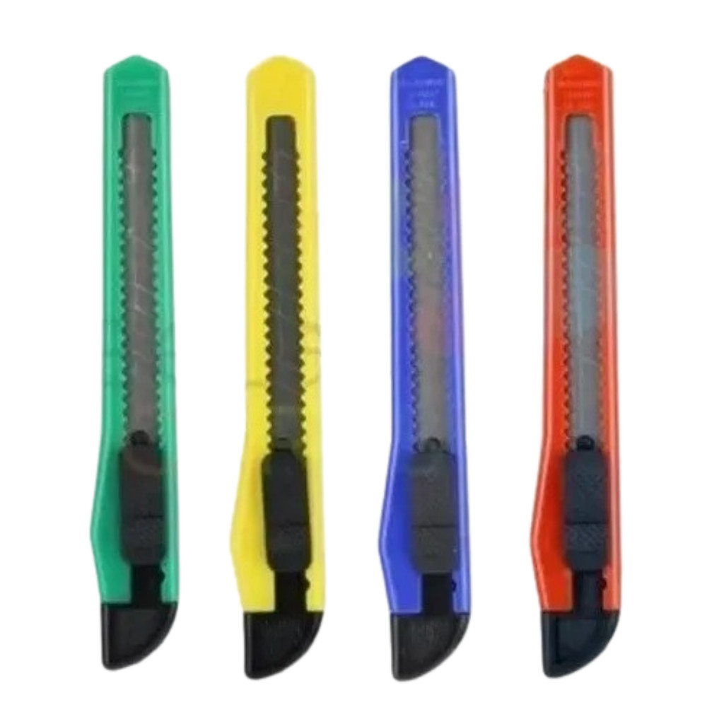 Estilete Estreito de Plástico 9mm - Cores Sortidas - Classe