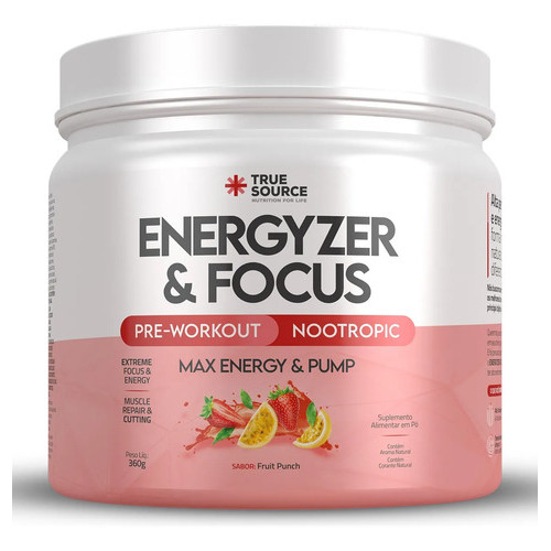 Pré Treino Energyzer Fruit Punch 360g True Source Fruit Punch