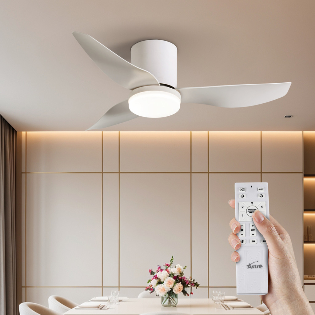 Ventilador De Teto Moderno Com Luz LED 3 Tons Controle Remoto 6 Velocidades Bivolt Inversor Silencioso