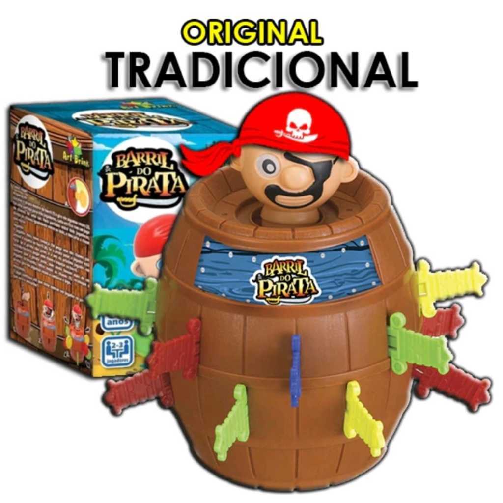 BRINQUEDO INFANTIL BARRIL PIRATA ORIGINAL  JOGO INTERATIVO DE MESA TABULEIRO EDUCATIVO CRIANÇA PULA DIVERSÃO CRIANÇAS