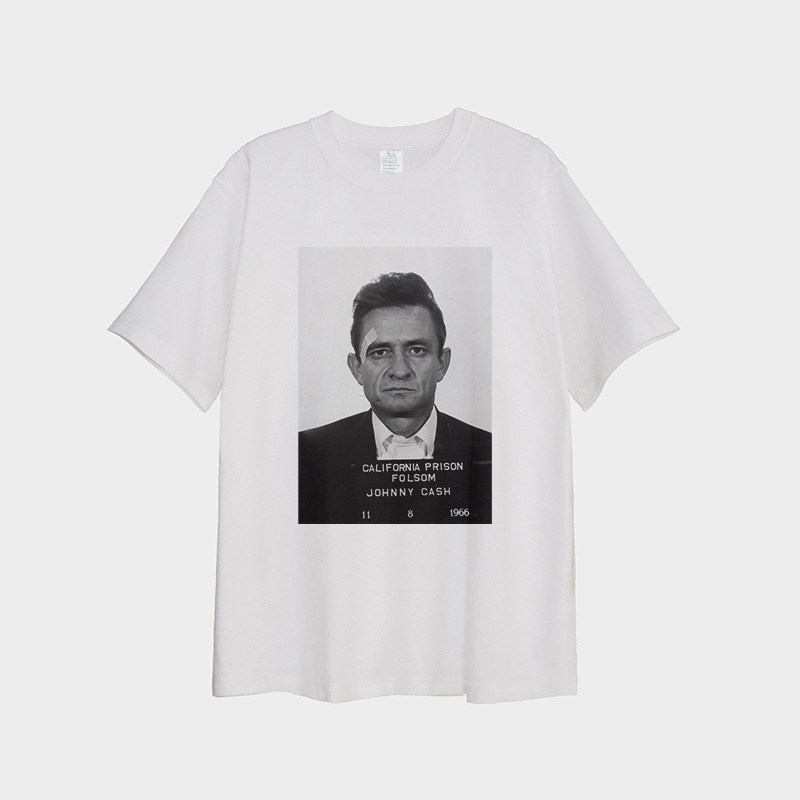 Music.Soul Camiseta Johnny Cash Estampa Folk Rock Retrô Confortável Estilosa Atemporal Moda Feminina Casual